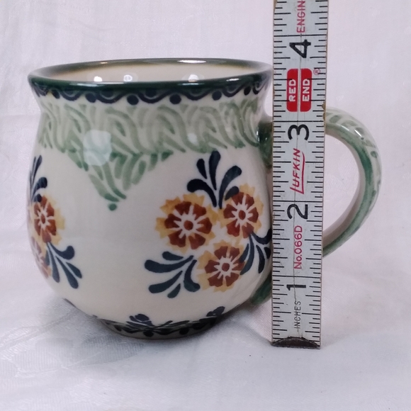 Boleslawiec Pottery MUG Hand Made Poland Floral - Picture 5 of 10